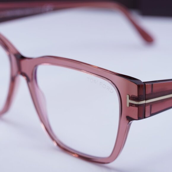 Tom Ford FT5745-B 072 Square Eyeglasses 54mm - Transparent Rose/Blue Light Block - Picture 8 of 10